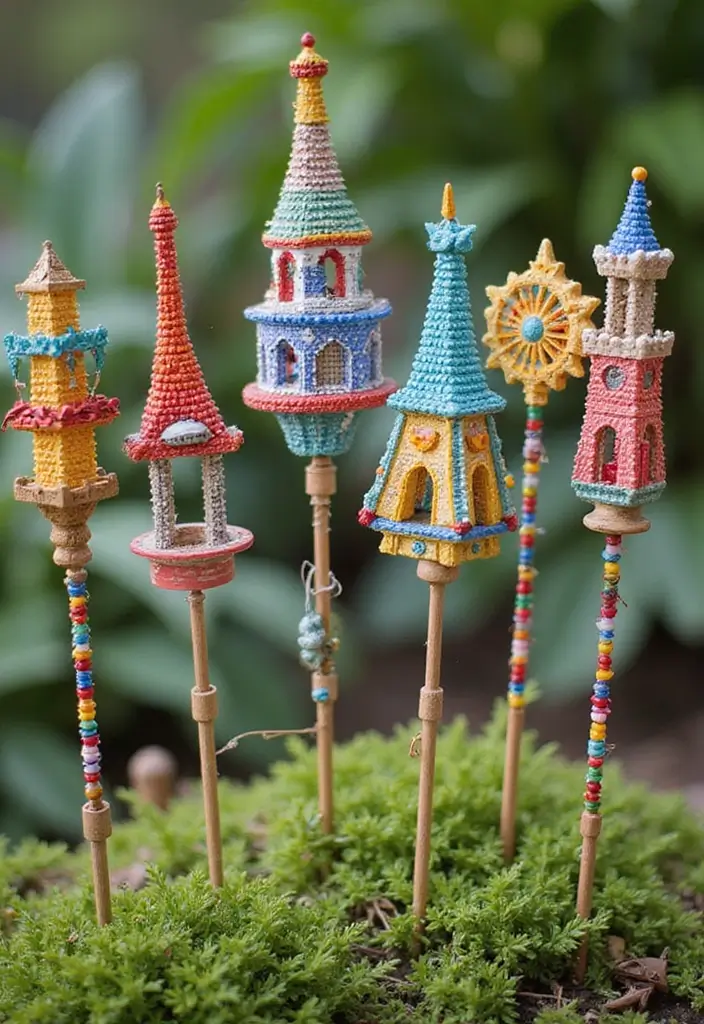 25 Beaded Garden Stakes DIY Projects That Add Color and Fun - 22. Travel-Inspired Stakes