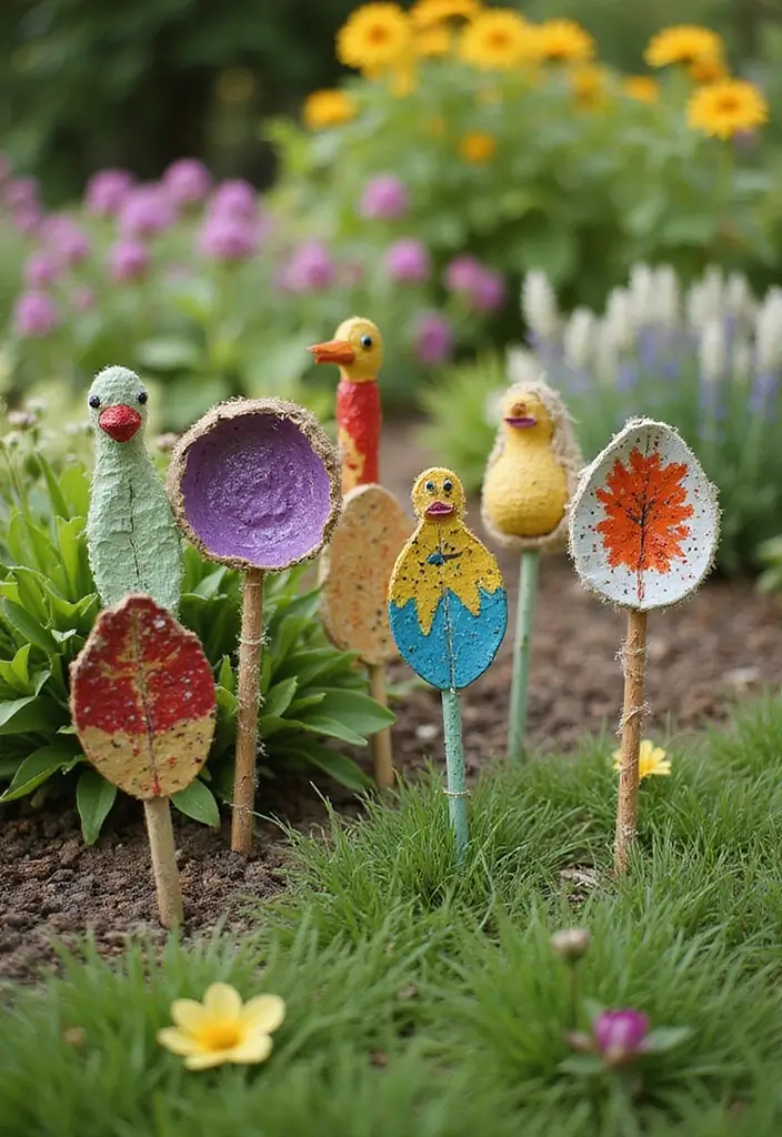 25 Beaded Garden Stakes DIY Projects That Add Color and Fun - 24. Eco-Friendly Stakes