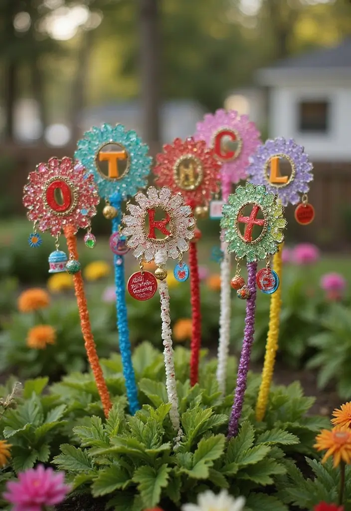 25 Beaded Garden Stakes DIY Projects That Add Color and Fun - 25. Celebration Stakes