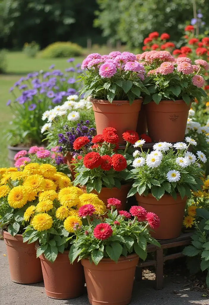 25 DIY Garden Bed Raised Designs for Efficient Growing - 21. Tiered Flower Boxes