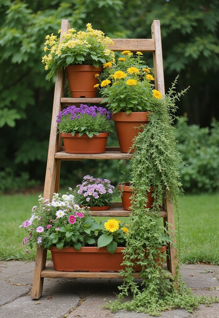 25 DIY Garden Bed Raised Designs for Efficient Growing - 4. Ladder Planters