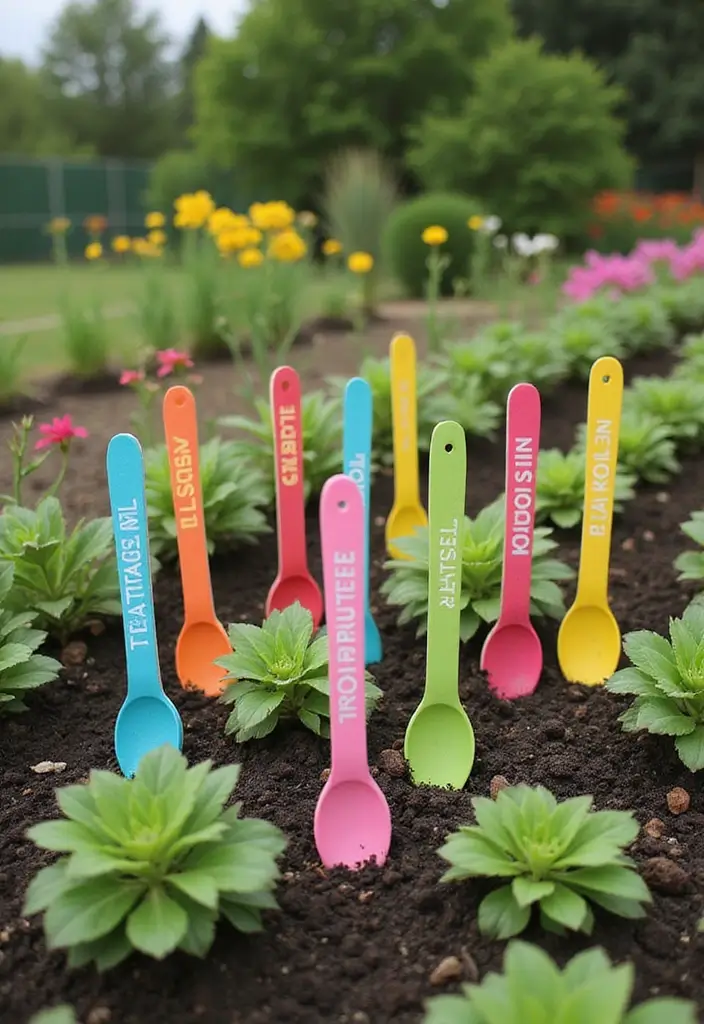 25 DIY Garden Decor Easy Projects for Every Home - 11. Wooden Spoon Plant Markers