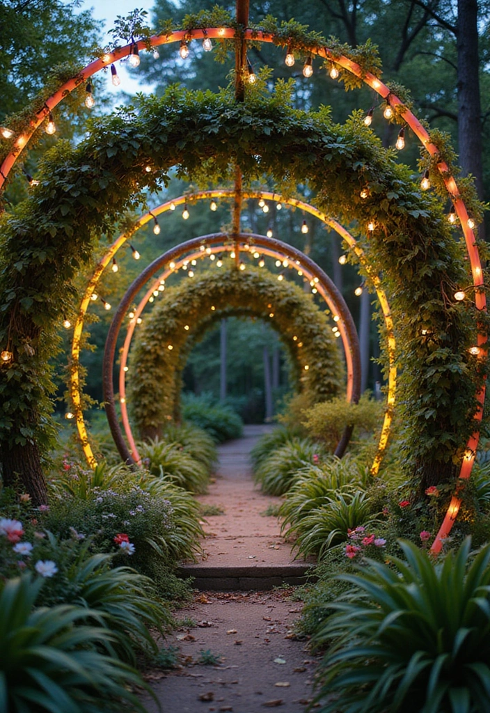 25 DIY Garden Decor Easy Projects for Every Home - 14. DIY Hula Hoop Garden