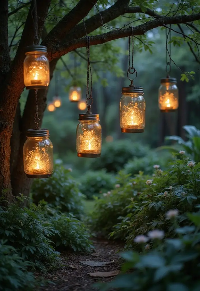 25 DIY Garden Decor Easy Projects for Every Home - 23. Recycled Glass Jar Lanterns