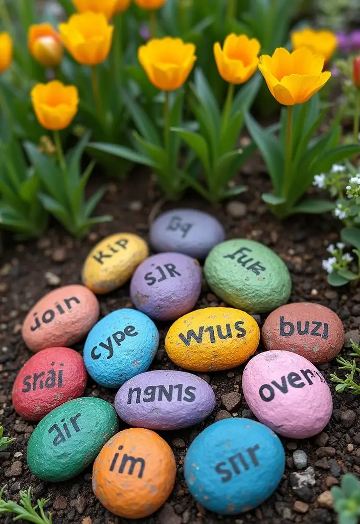 25 DIY Garden Decor Easy Projects for Every Home - 4. Painted Rock Garden Markers