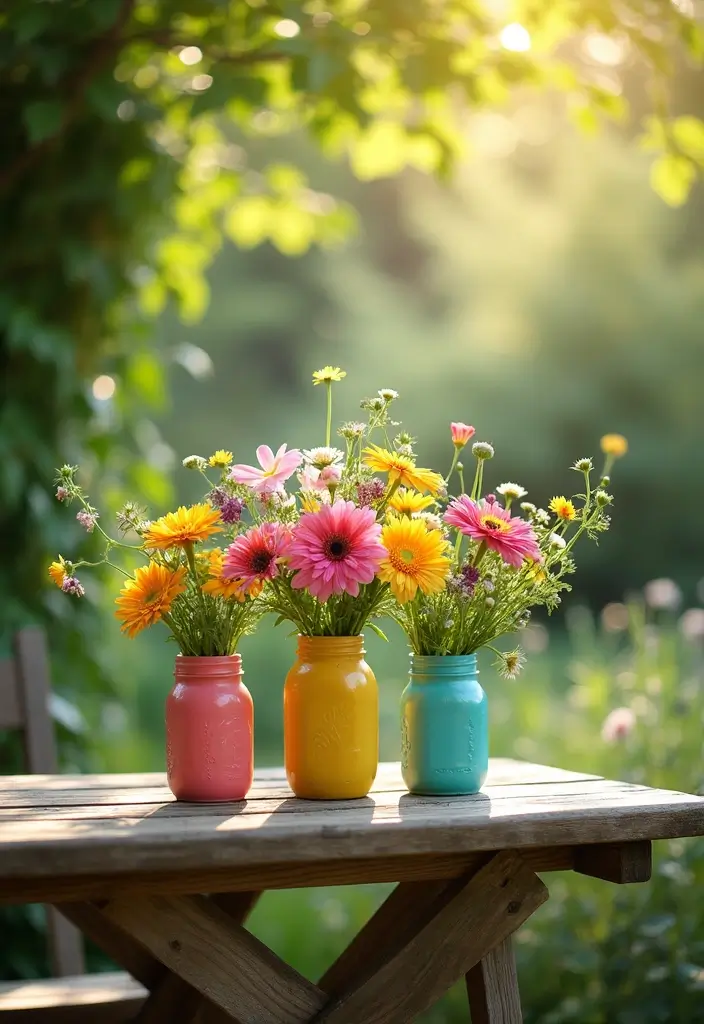25 DIY Garden Decor Easy Projects for Every Home - 7. Mason Jar Vases