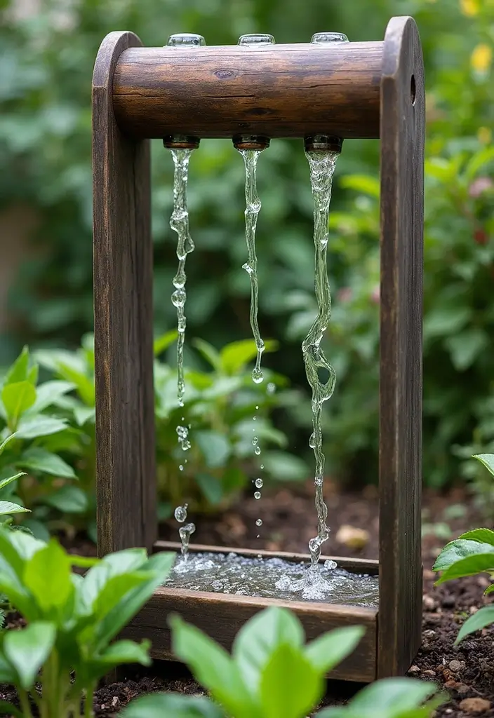 25 DIY Garden Fountains Outdoor Designs That Soothe the Soul - 10. Hanging Bottle Fountain