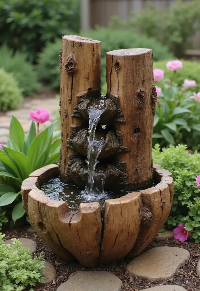 25 DIY Garden Fountains Outdoor Designs That Soothe the Soul - 21. Reclaimed Wood Fountain
