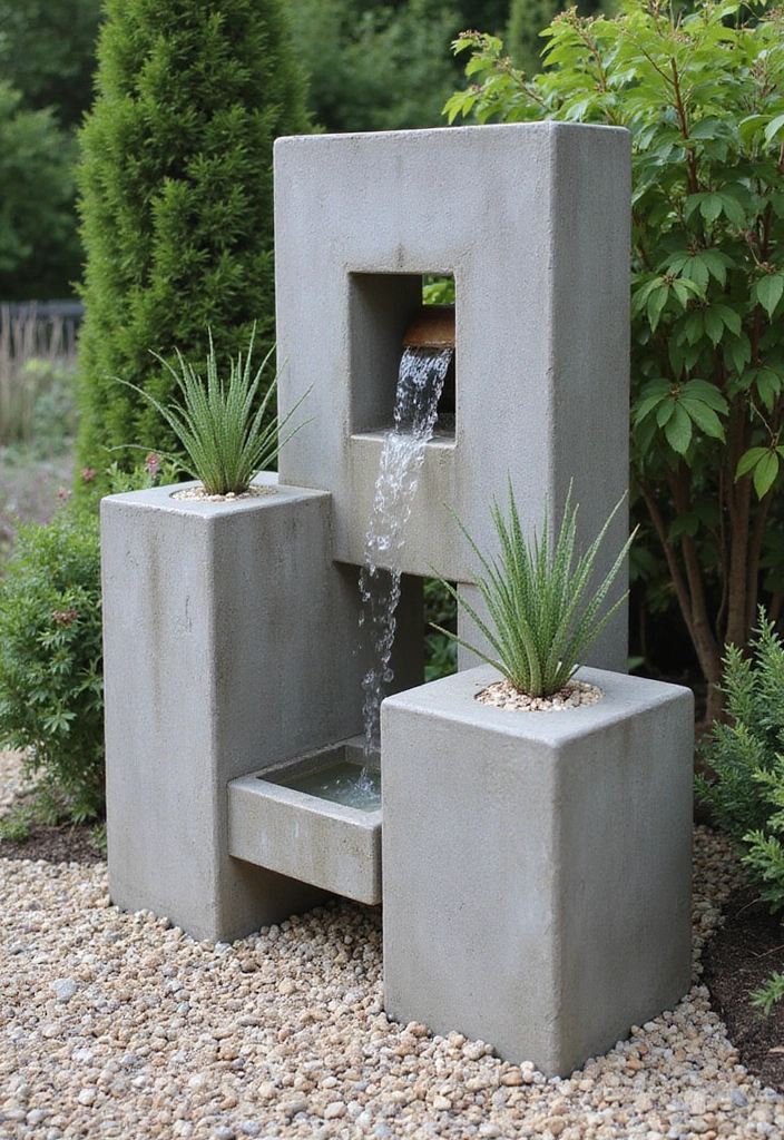 25 DIY Garden Fountains Outdoor Designs That Soothe the Soul - 3. Concrete Block Fountain