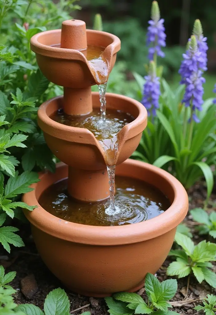 25 DIY Garden Fountains Outdoor Designs That Soothe the Soul - 4. Terra Cotta Pot Fountain