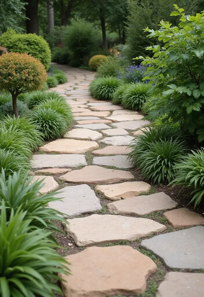 25 DIY Garden Paths and Walkways for a Beautiful Backyard - 12. Sandstone Path