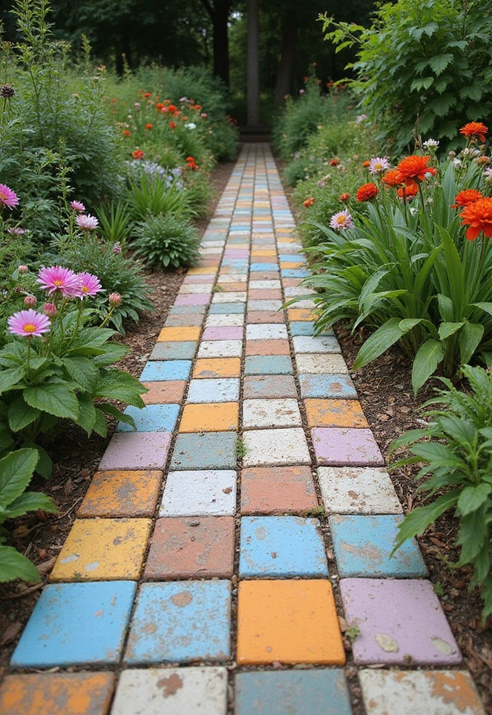 25 DIY Garden Paths and Walkways for a Beautiful Backyard - 20. Reclaimed Tile Path