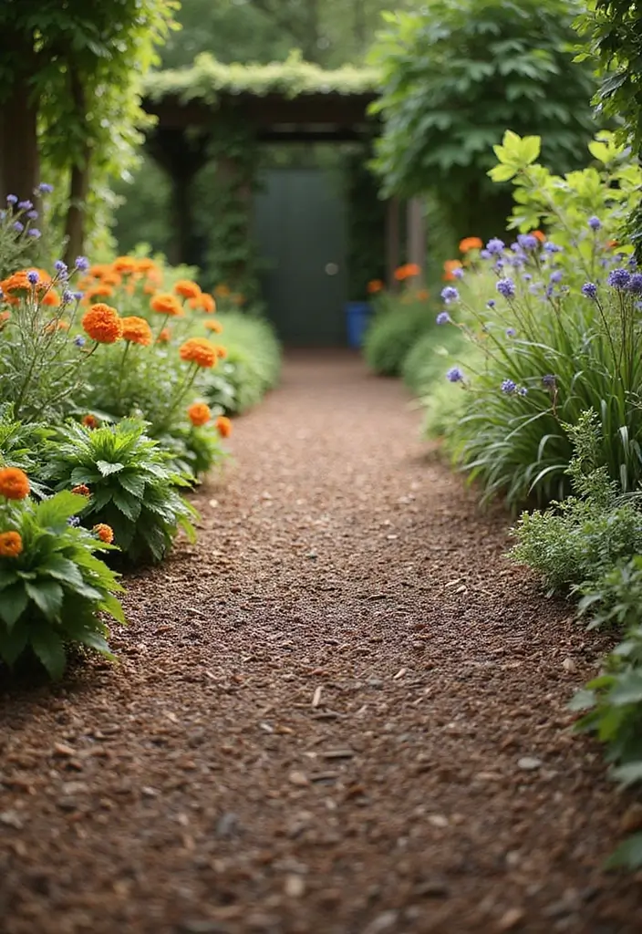 25 DIY Garden Paths and Walkways for a Beautiful Backyard - 7. Mulch Pathway
