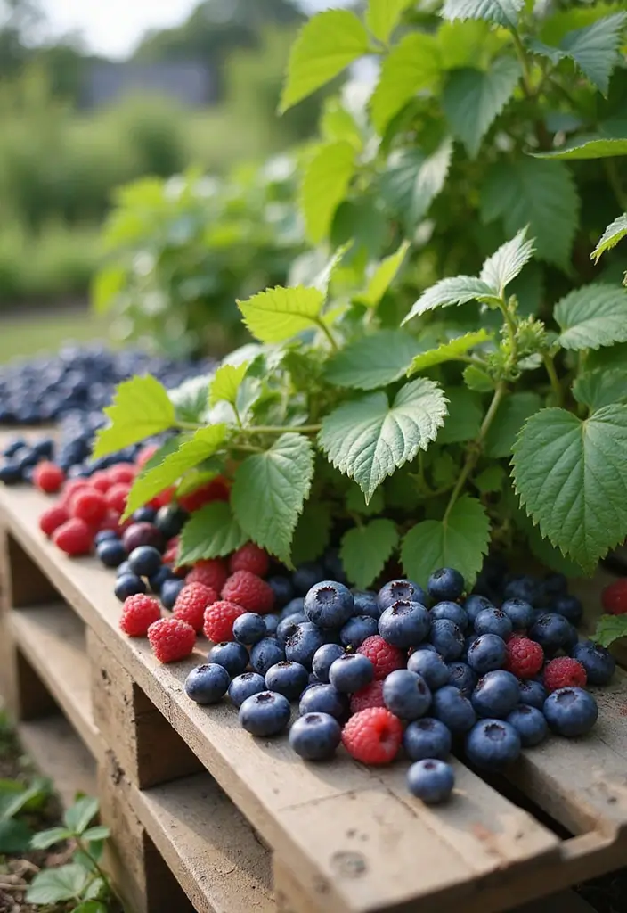 25 DIY Pallet Garden Boxes That Are Easy and Sustainable - 11. Pallet Berry Garden
