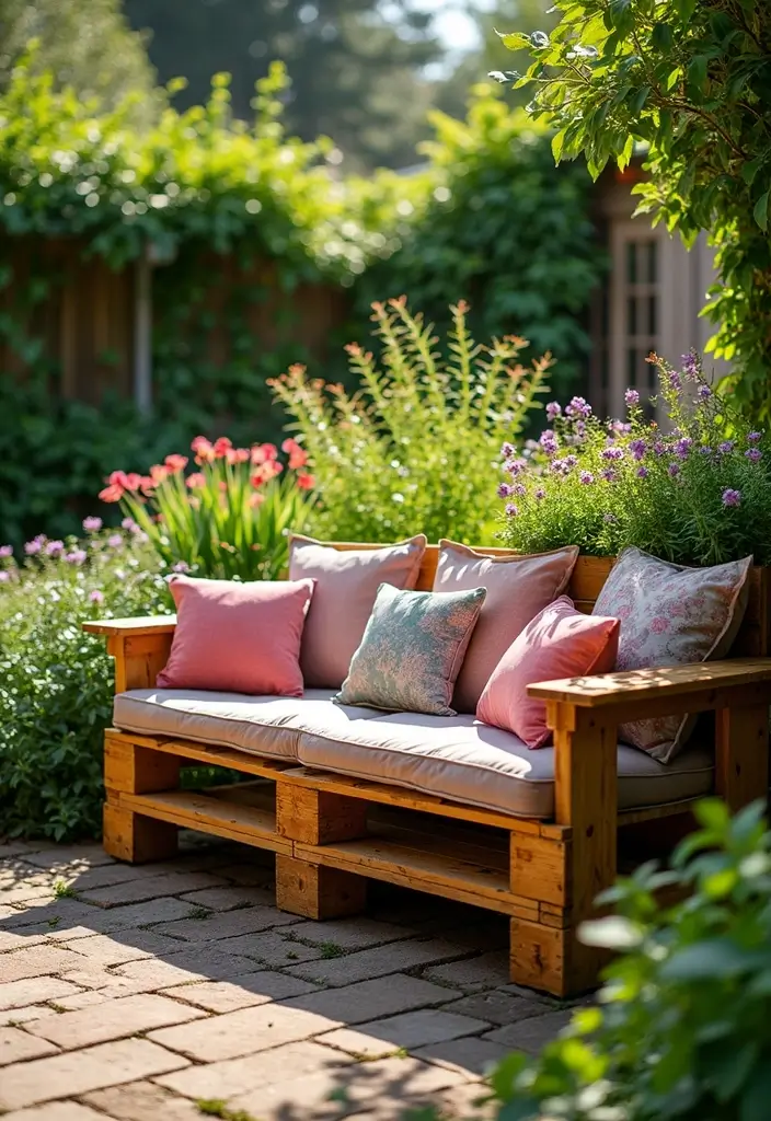 25 DIY Pallet Garden Boxes That Are Easy and Sustainable - 4. Pallet Garden Bench