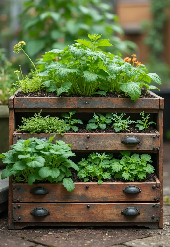25 DIY Raised Garden Bed Cheap Easy Ways to Grow Fresh Vegetables - 12. Old Kitchen Drawers