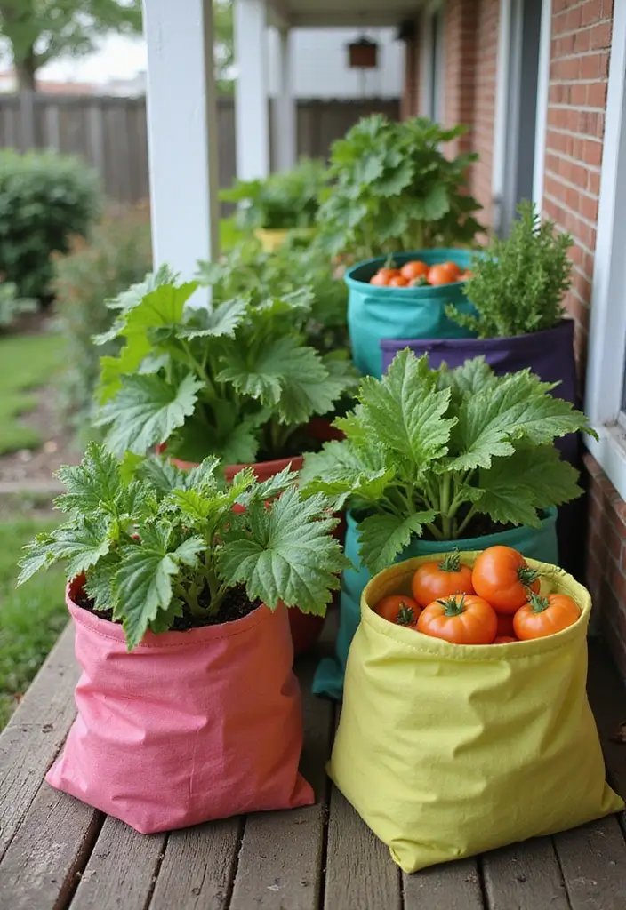 25 DIY Raised Garden Bed Cheap Easy Ways to Grow Fresh Vegetables - 13. Fabric Grow Bags