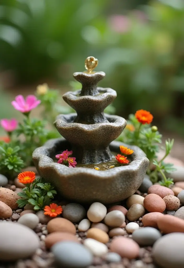 25 Fairy Garden Accessories DIY Creations You’ll Want to Make - 11. Miniature Fairy Garden Fountain