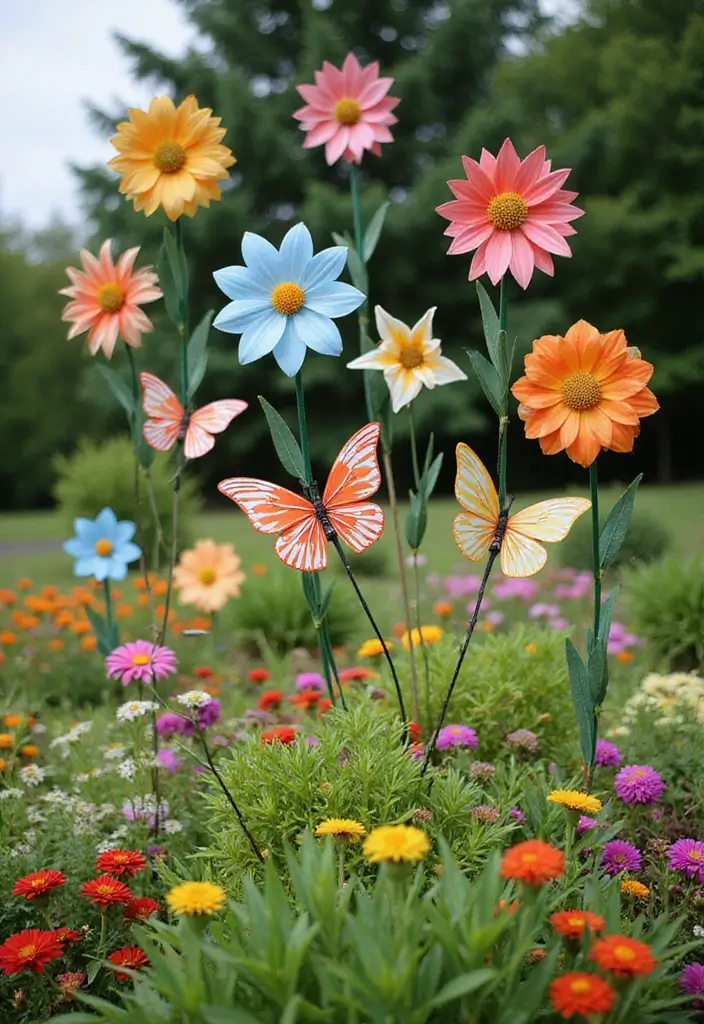 25 Garden Art DIY Whimsical Creations That Bring Joy - 15. Garden Themed Wind Spinners