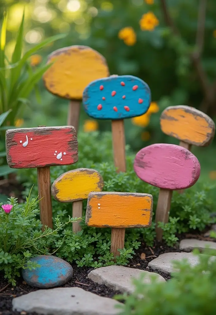 25 Garden Art DIY Whimsical Creations That Bring Joy - 16. Playful Garden Signs
