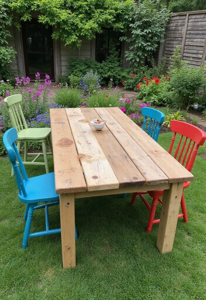 25 Garden Art DIY Whimsical Creations That Bring Joy - 17. DIY Garden Table