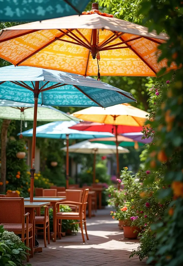 25 Garden Art DIY Whimsical Creations That Bring Joy - 19. Fun Garden Umbrellas