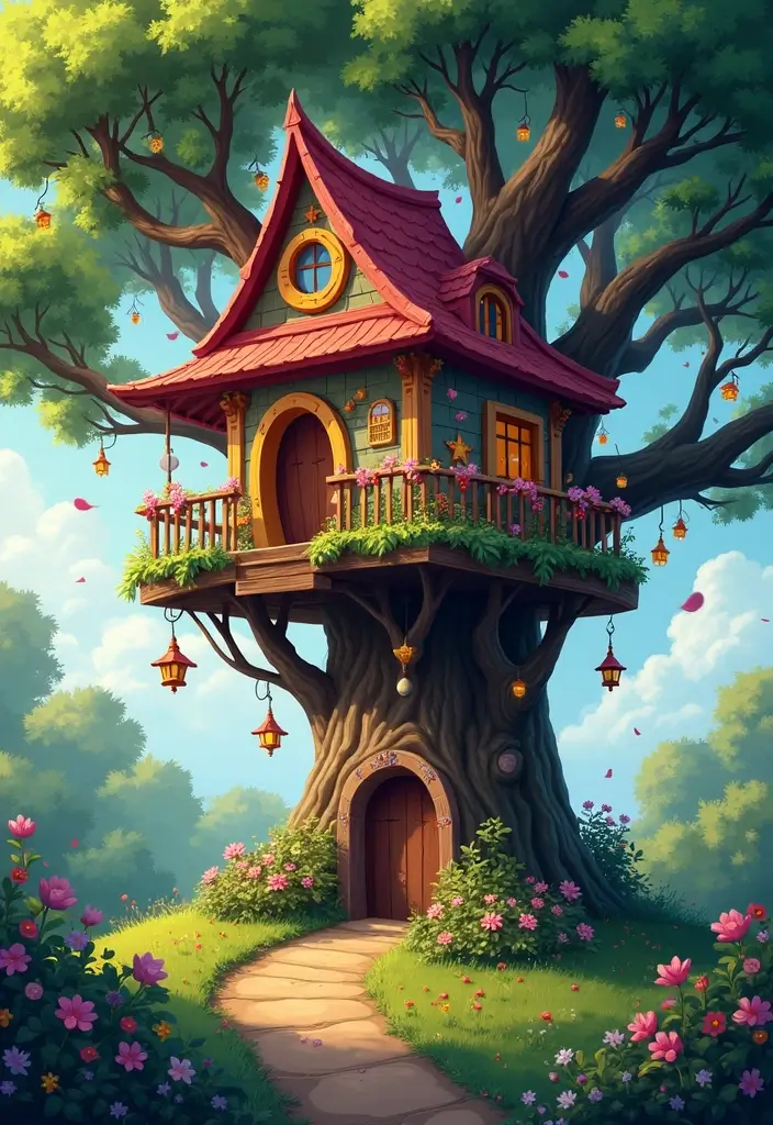 25 Garden Art DIY Whimsical Creations That Bring Joy - 8. Enchanted Tree House