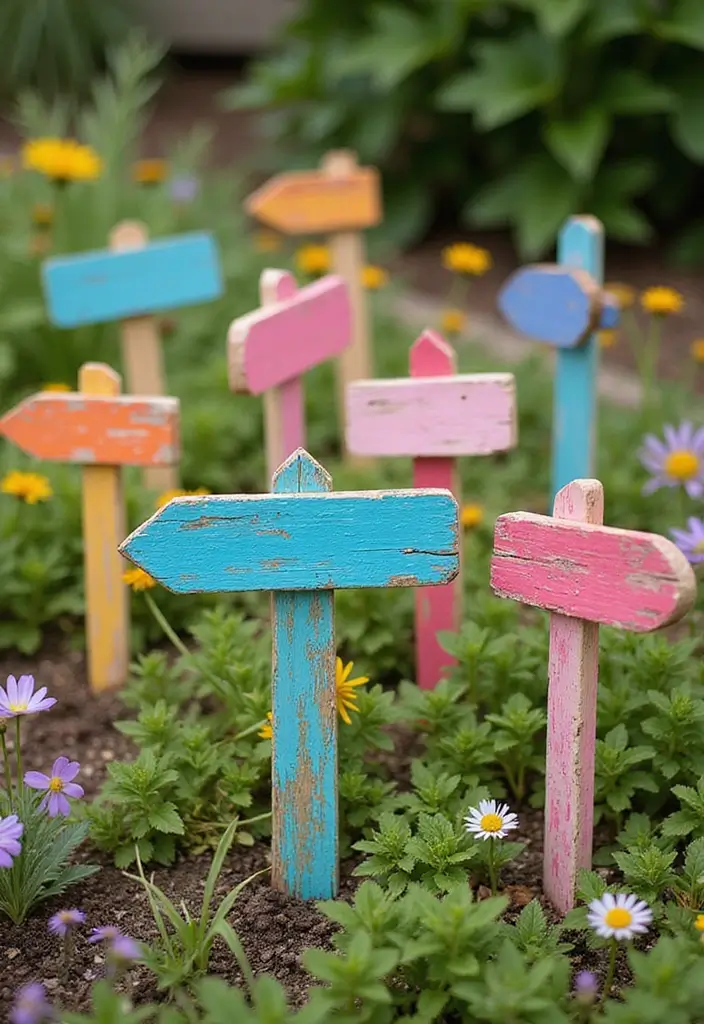25 Garden Art DIY Whimsical Creations That Bring Joy - 9. Colorful Garden Stakes