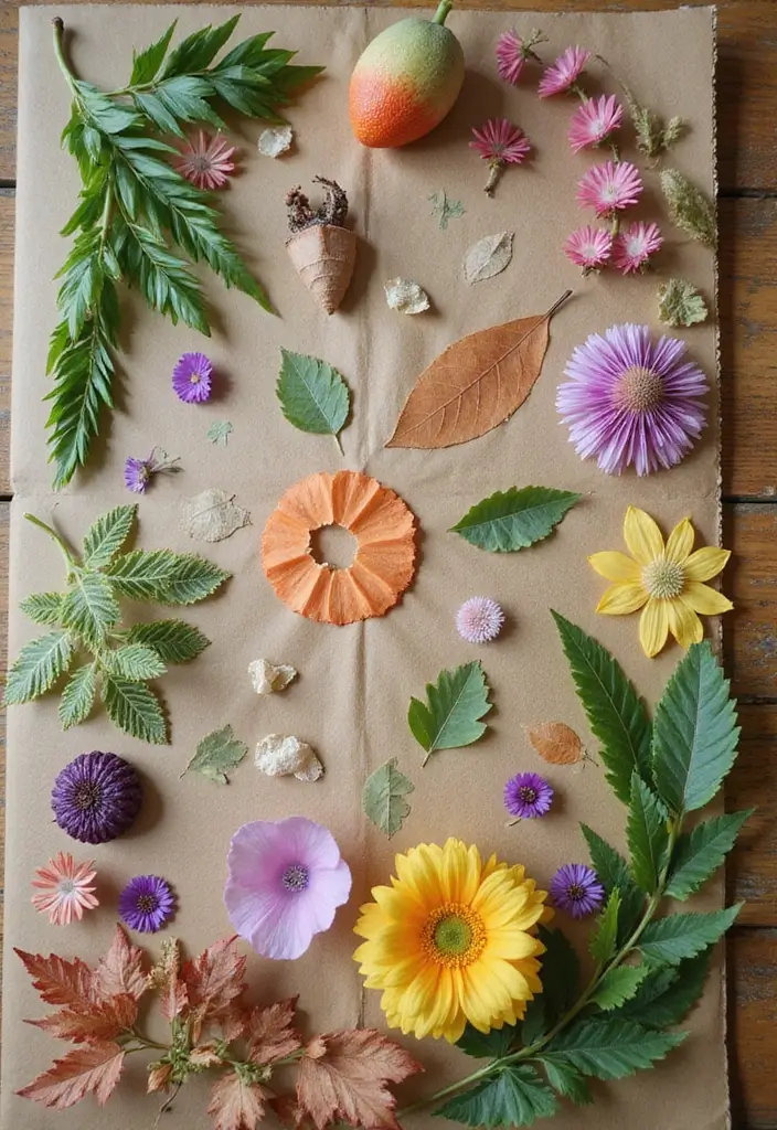 25 Garden Crafts for Toddlers: Easy and Fun Outdoor Activities - 3. Nature Collages