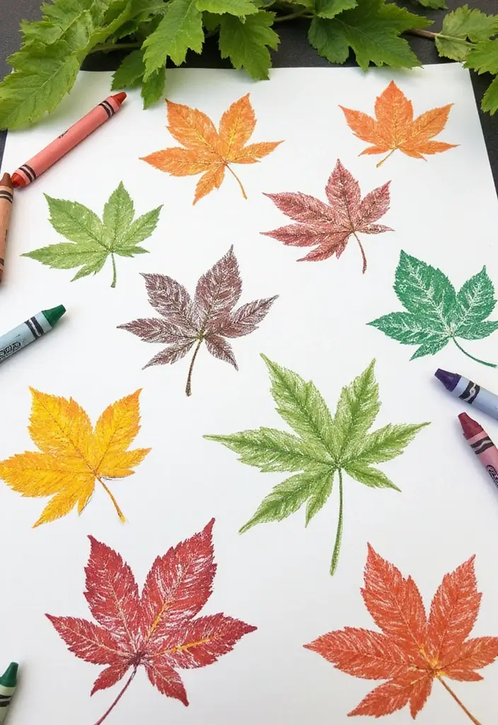 25 Garden Crafts for Toddlers: Easy and Fun Outdoor Activities - 6. Leaf Rubbings