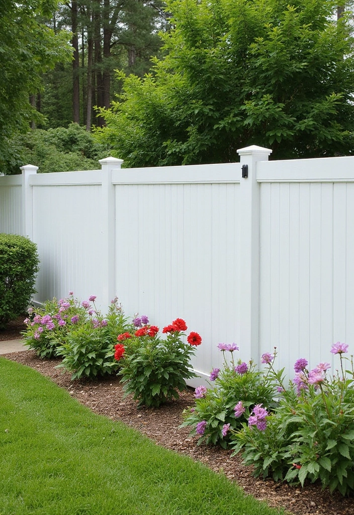 25 Garden Fence Ideas DIY Cheap Ways to Enhance Privacy - 12. Vinyl Fencing
