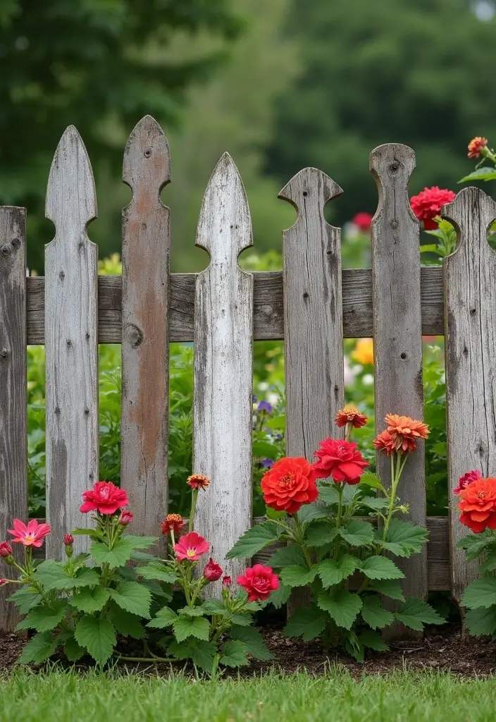 25 Garden Fence Ideas DIY Cheap Ways to Enhance Privacy - 14. Reclaimed Fence Posts