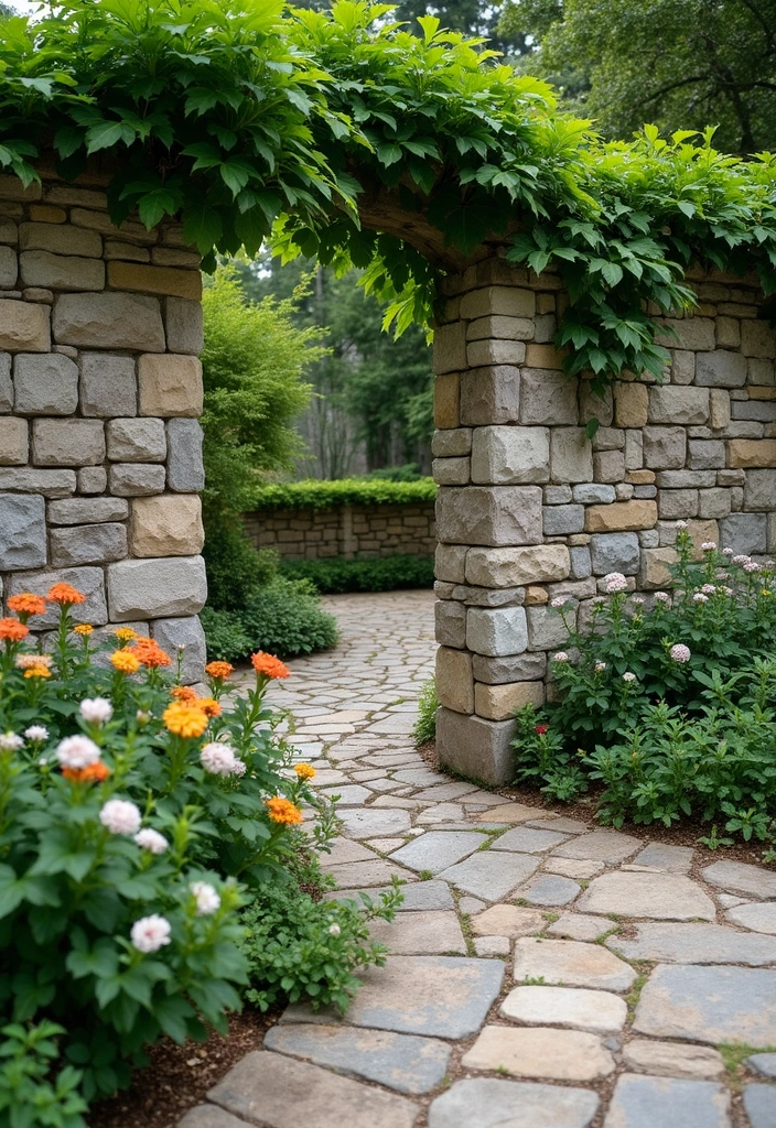 25 Garden Fence Ideas DIY Cheap Ways to Enhance Privacy - 9. Stone Wall Fence