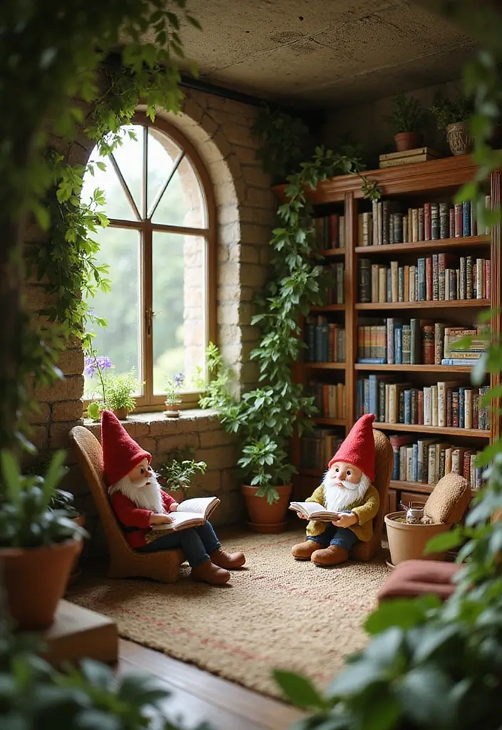 25 Gnome Garden Ideas DIY Fairy Village Creations Full of Magic - 14. Gnome Magical Library