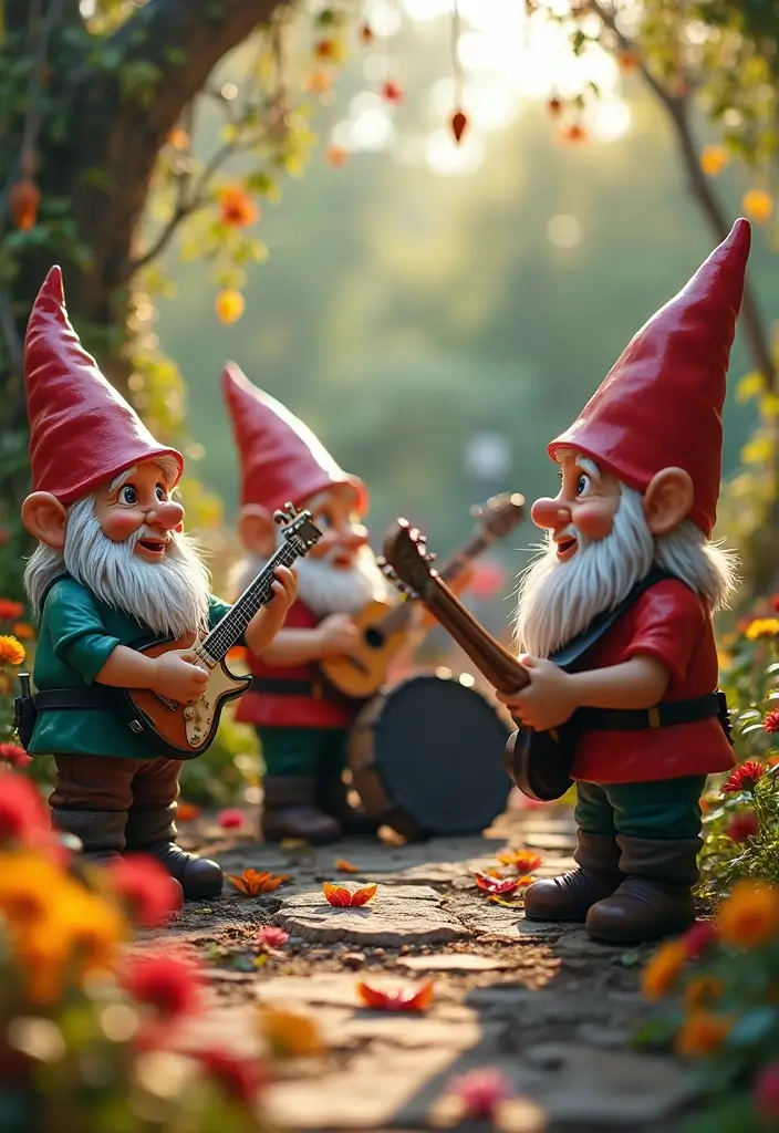 25 Gnome Garden Ideas DIY Fairy Village Creations Full of Magic - 17. Gnome Rock Concert