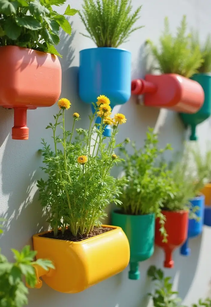 25 Plastic Bottle Crafts Garden Creations That Recycle Beautifully - 1. Vertical Wall Planters