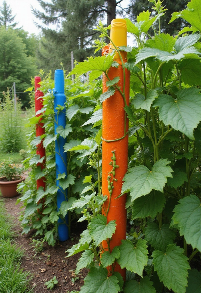 25 Plastic Bottle Crafts Garden Creations That Recycle Beautifully - 4. Garden Trellis from Bottles