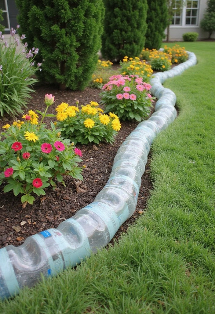25 Plastic Bottle Crafts Garden Creations That Recycle Beautifully - 6. Recycled Garden Edging
