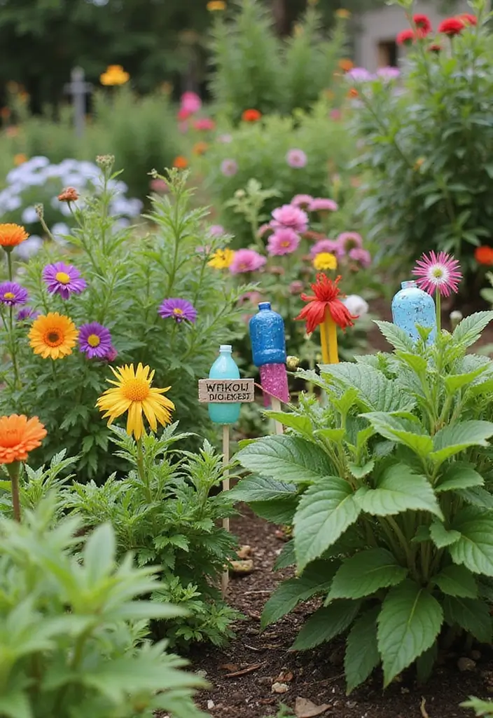 25 Plastic Bottle Crafts Garden Creations That Recycle Beautifully - 7. Creative Garden Labels