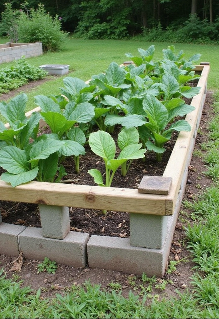 25 Simple Raised Garden Beds DIY Ideas for Beginners - 13. Block and Frame Beds
