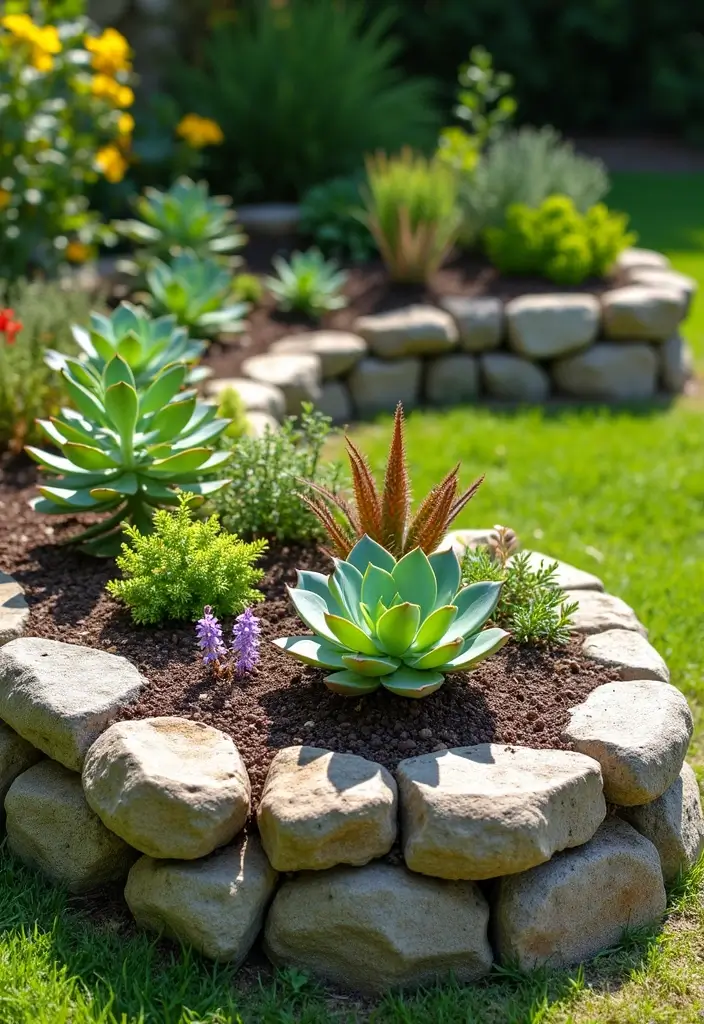 25 Simple Raised Garden Beds DIY Ideas for Beginners - 16. Stone Raised Beds