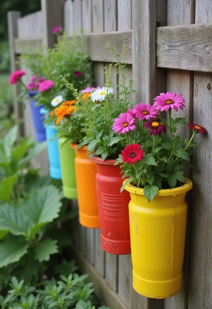 25 Stunning Garden Crafts DIY Yard Art Projects Using Recycled Materials - 1. Upcycled Bottle Planters