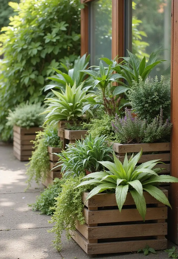 25 Stunning Garden Crafts DIY Yard Art Projects Using Recycled Materials - 22. Upcycled Wood Crate Planters