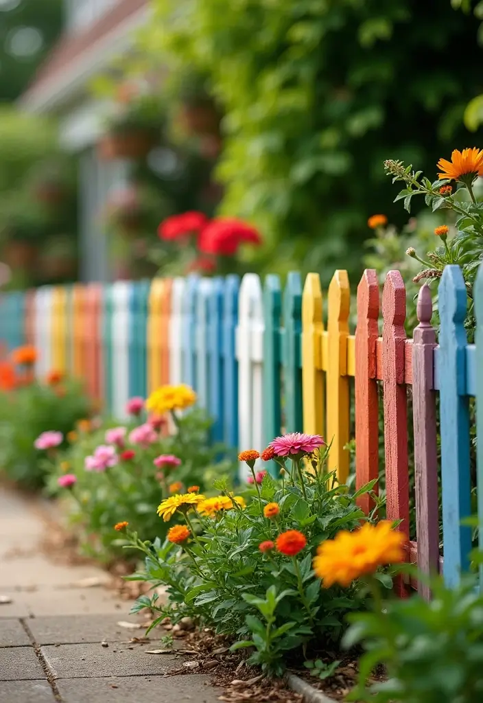 27 DIY Garden Edging Ideas Cheap Yet Stunning - 17. Charming Fence Picket Edging