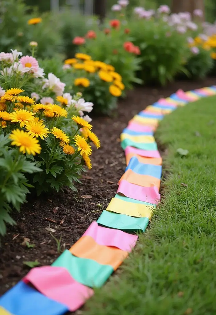 27 DIY Garden Edging Ideas Cheap Yet Stunning - 18. Playful Colored Tape Borders