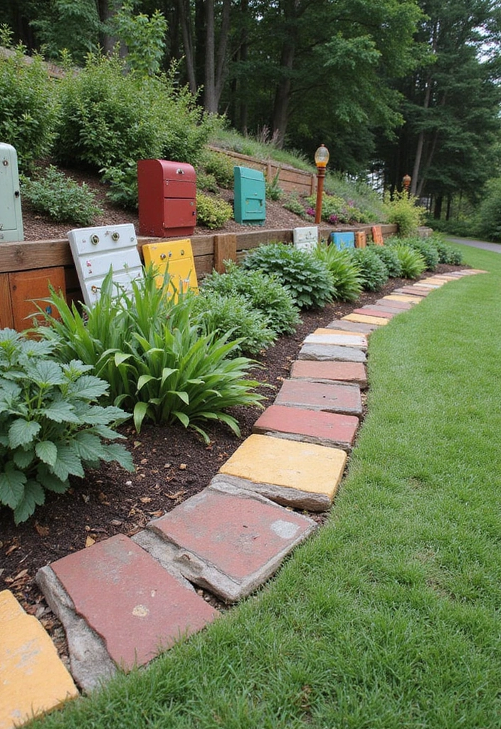 27 DIY Garden Edging Ideas Cheap Yet Stunning - 23. Upcycled Furniture Edging