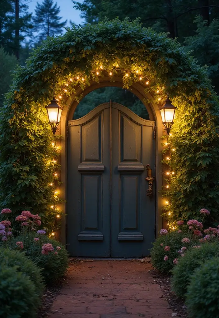 27 DIY Garden Gates Ideas for a Charming Entrance - 21. Lantern-Style Garden Gate