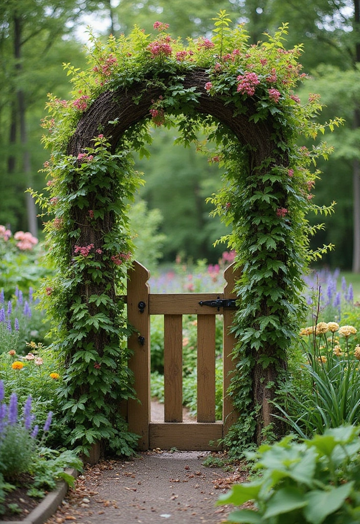 27 DIY Garden Gates Ideas for a Charming Entrance - 24. Eco-Friendly Living Gate