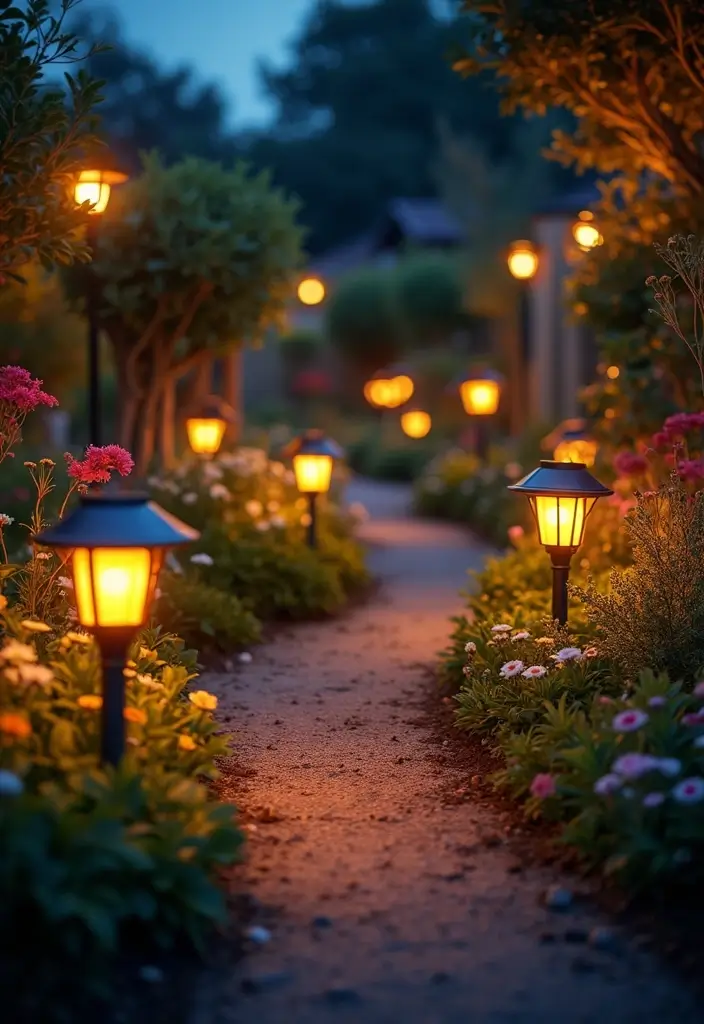 27 Easy DIY Garden Ideas for Small Yards and Patios - 27. Solar Garden Lights