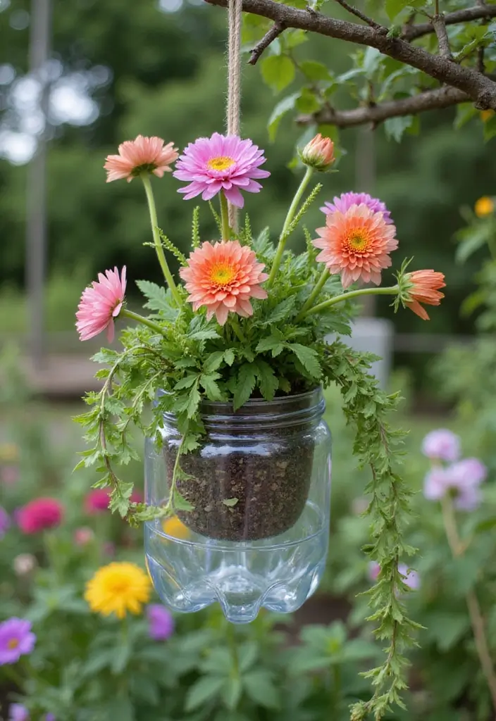 27 Easy DIY Garden Ideas for Small Yards and Patios - 4. Recycled Bottle Planters